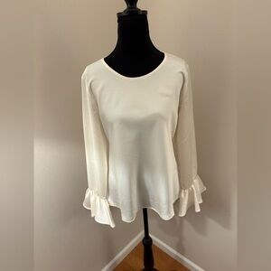 JCrew Elegant Cream Long Sleeve Blouse